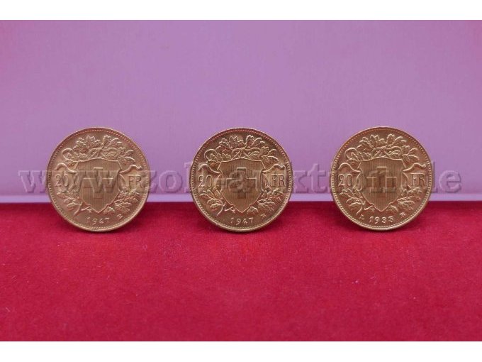 Gesamtansicht der Rückseite der Münzen