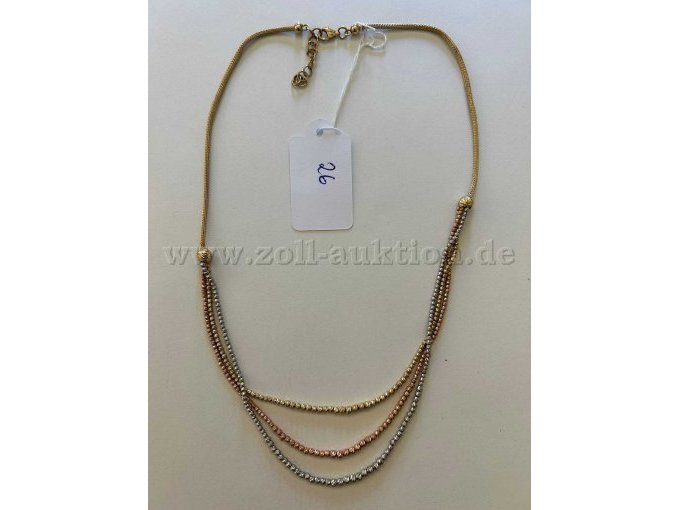 Collier 3reihig tricolor 585er Gold ca. 14gr