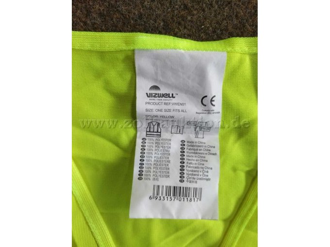 Etikett Vizwell Sicherheitsweste