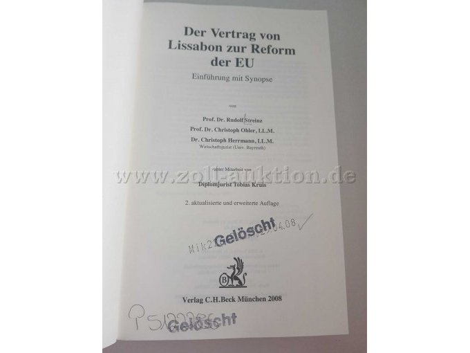 Der Vertrag von Lissabon... - Haupttitelseite