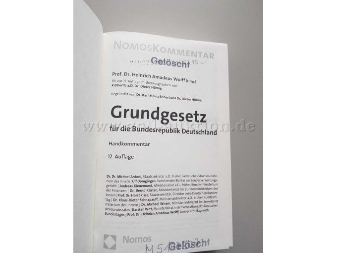 Kommentar zum Grundgesetz (Wolff) - Haupttitelseite