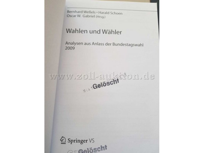 Wahlen und Wähler 2009 - Haupttitelseite