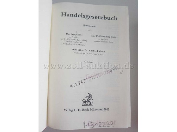 HGB - Haupttitelseite