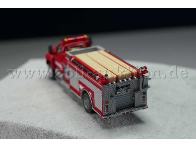 Feuerwehrfahrzeug Einzelkabine Ansicht von hinten