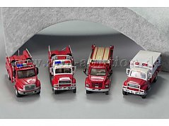 4 Boley Feuerwehrfahrzeuge, 1:87 Gesamtansicht