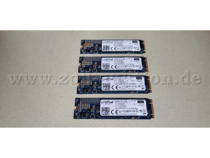 4 Crucial SSD M.2-schijven van elk 275 GB, in totaal 1100 GB – kavel bij Zoll-Auktion, Memmingen