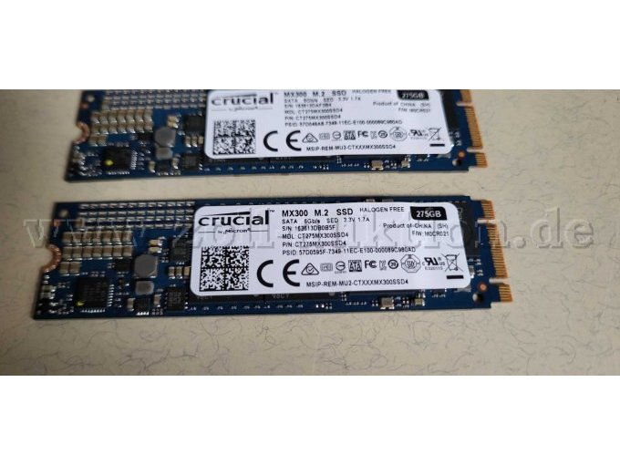 4 Crucial SSD M.2-schijven van elk 275 GB, in totaal 1100 GB – foto 2 – kavel bij Zoll-Auktion, Memmingen