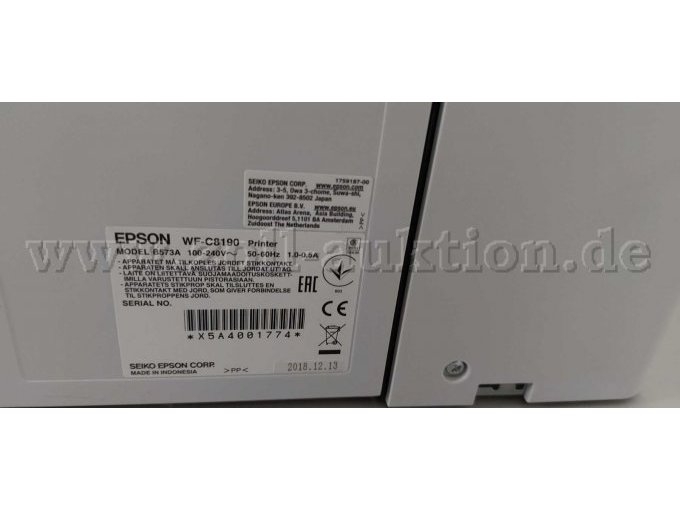 Typenschild Epson WF-C8190B