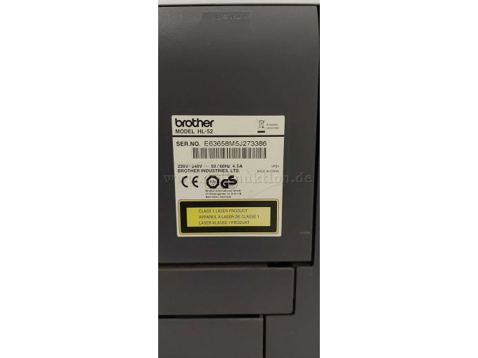Typenschild Brother HL-5240