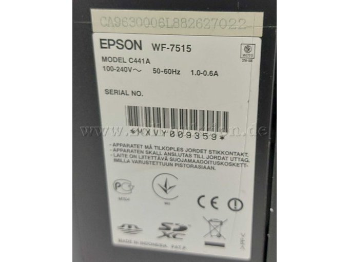 Typenschild Epson WF-7515
