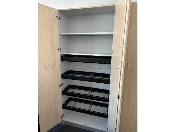 Flügeltürenschrank offen, mit 4 Rahmen für Hängeregister und Einlegeböden