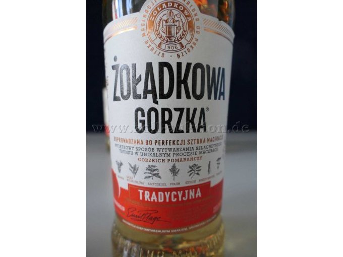 Wodka Zoladkowa Gorzka Tradycyjna Detailansicht von vorne