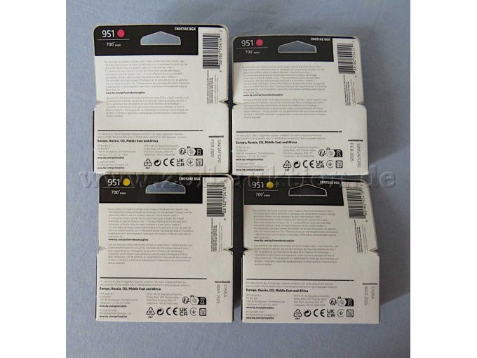 4 x HP 951 Rückseite