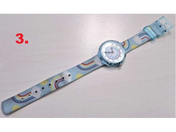 3. Kinder- Armbanduhr, analog Quarzuhr, Flik Flak Rainbow Dreams FBNP194, Vorderseite