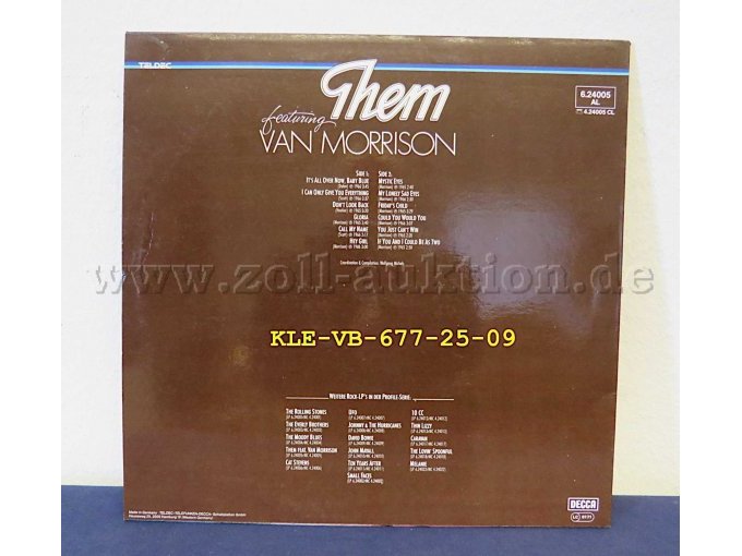 Cover Rückseite Them featuring van Morrison