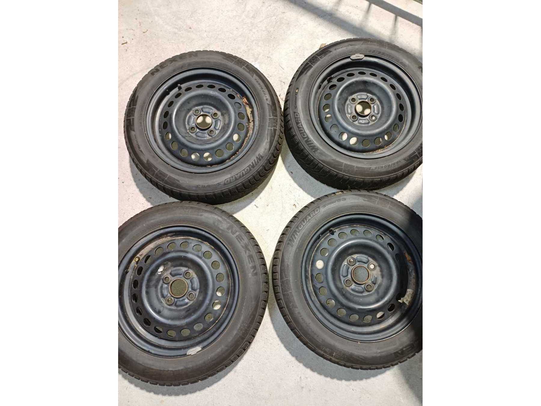 4 PKW-Räder mit Stahlfelgen