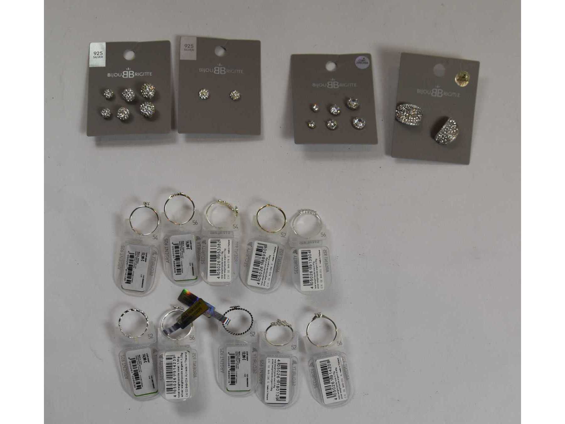 4 Ohrstecker -Set “Bijou Brigitte“  & 10 Ringe 925er Silber