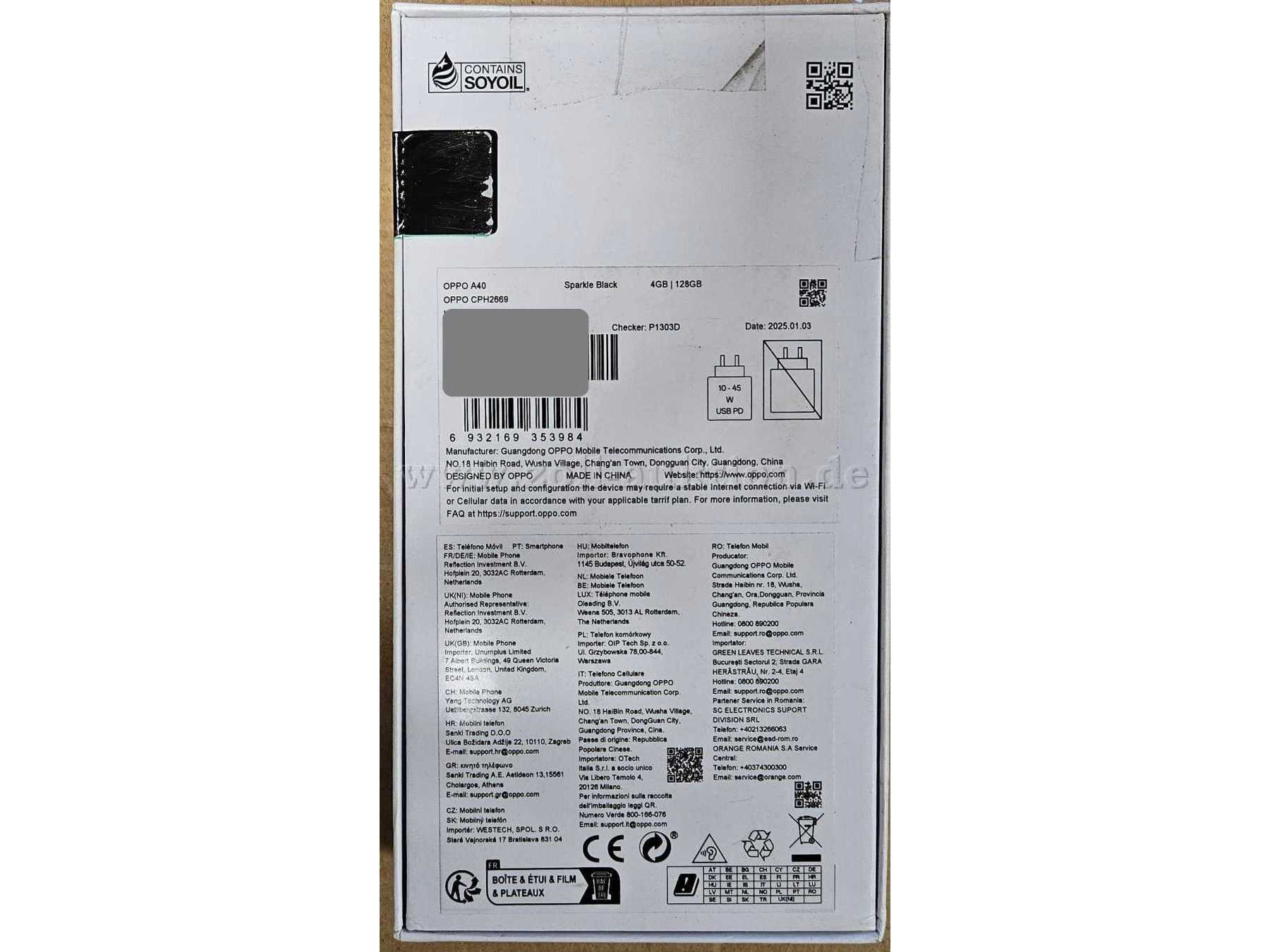 Originalverpackung Rückseite