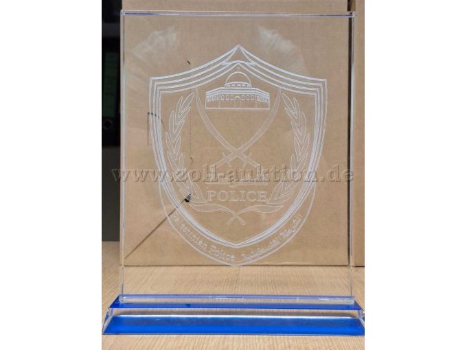 Polizei-Abzeichen_Palestinian Police_Glasskulptur