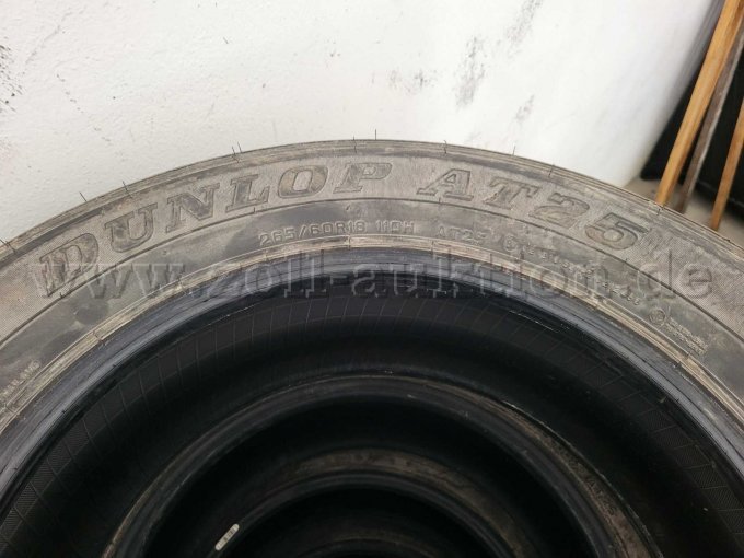 4 Reifen Dunlop Grandtreck AT25 265/60R18 110H – neuwertige Lagerware – SR – foto 3 – kavel bij Zoll-Auktion, Schmidmühlen