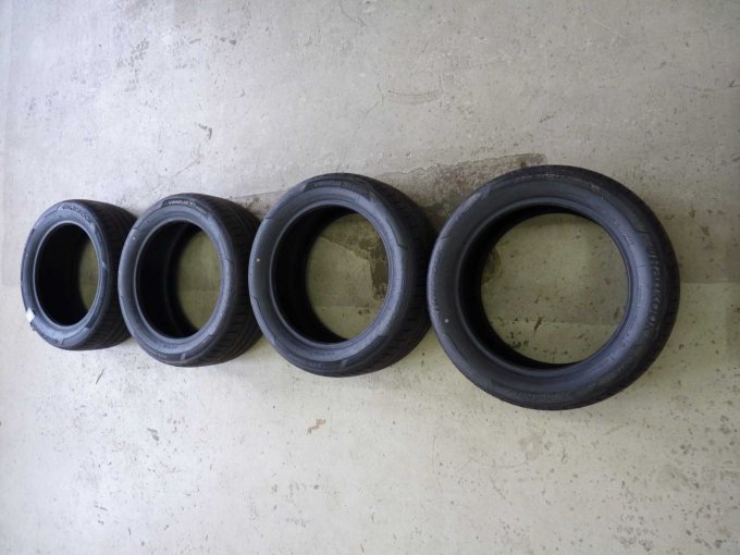 Ansicht aller Reifen von oben