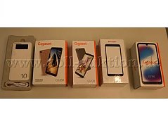 4 Smartphone „Gigaset“, 1 Smartphone „Sharp“ und 1 Powerbank “Grundig”