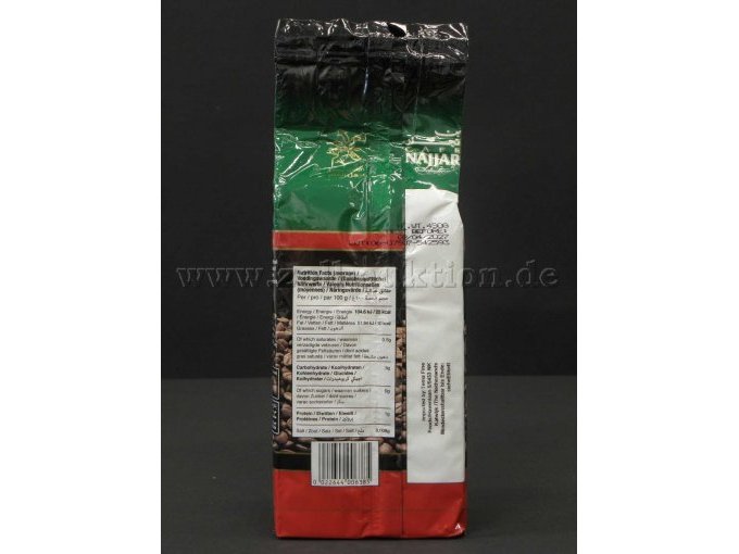450g Najjar Arabischer Mokka mit Kardamom Rückseite