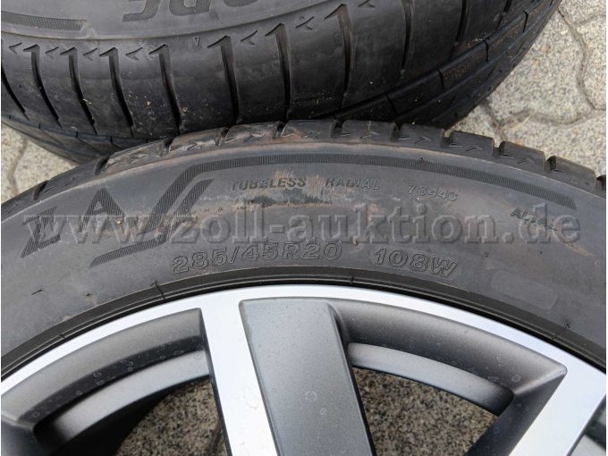 4 VW "Braga" Felgen original inkl. Sommerreifen, Größe 285/45 R20 108W – foto 13 – kavel bij Zoll-Auktion, Ratingen