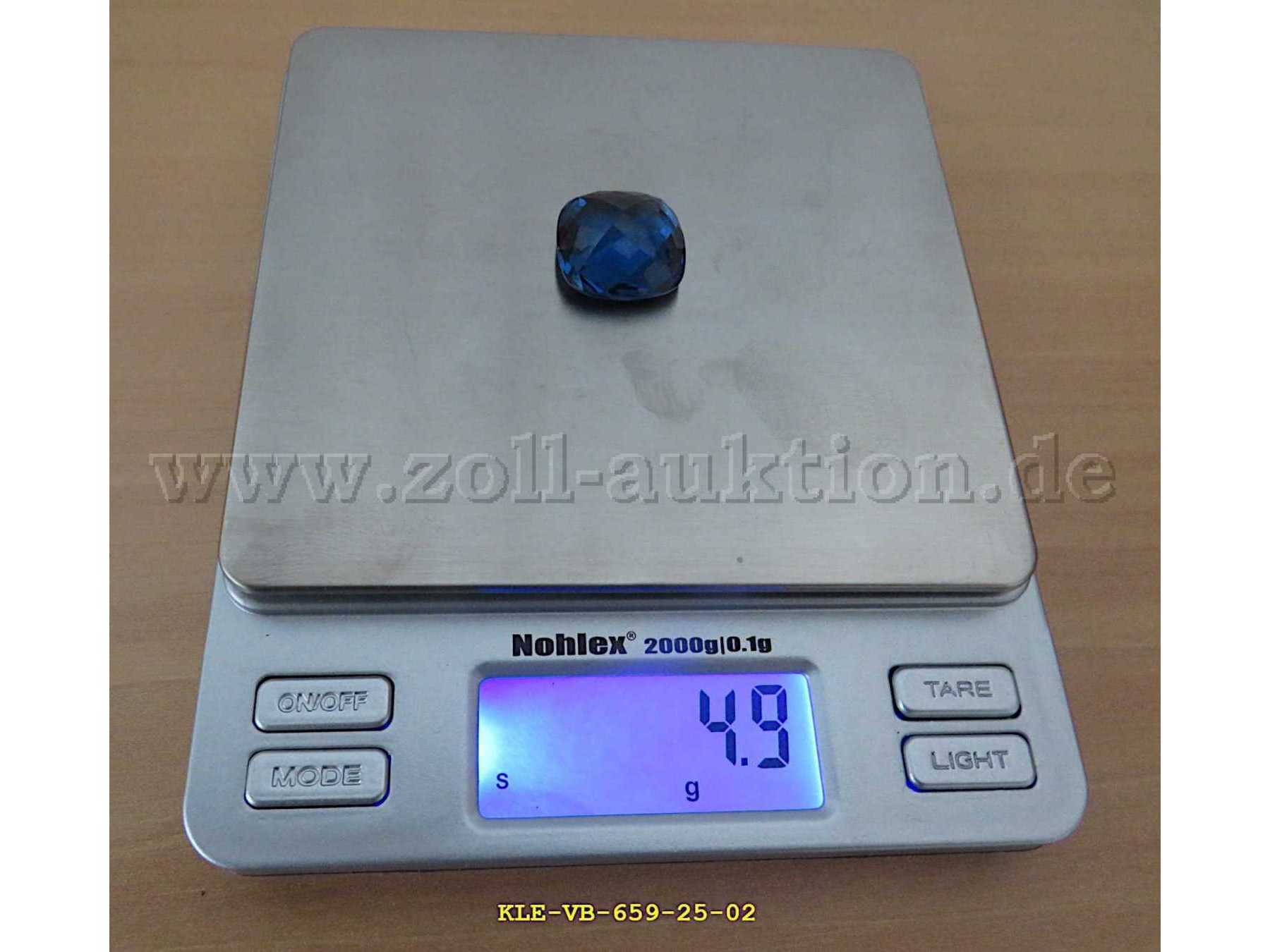 Gewicht synthetischer Edelstein Nr. 1 blau