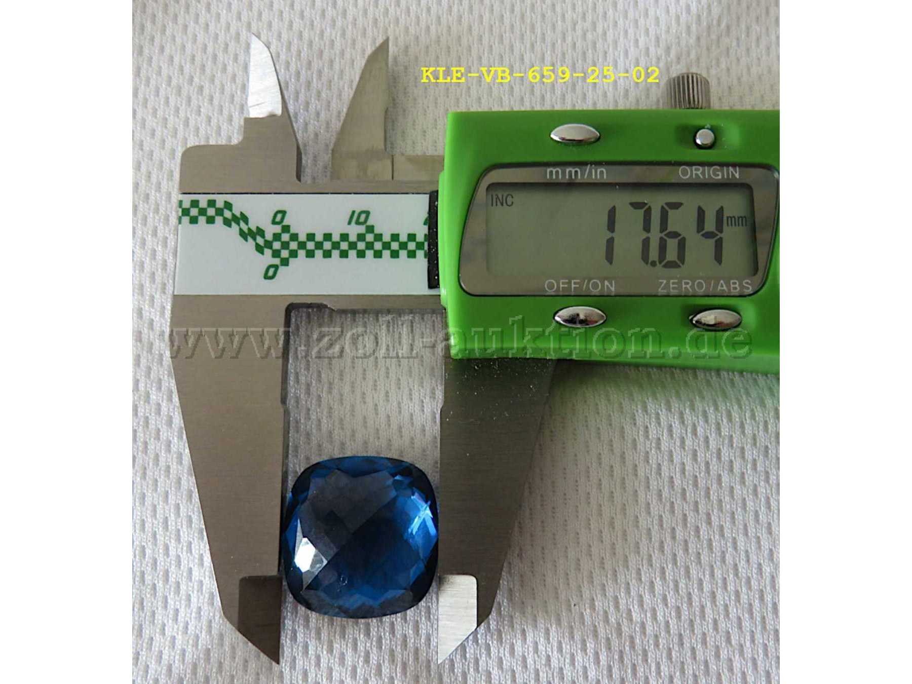 Durchmesser  synthetischer Edelstein Nr. 1 blau