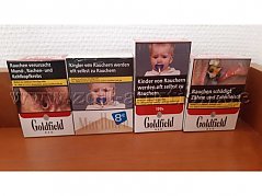 Konvolutbild der Zigarettenschachteln  Goldfield RED und Marlboro