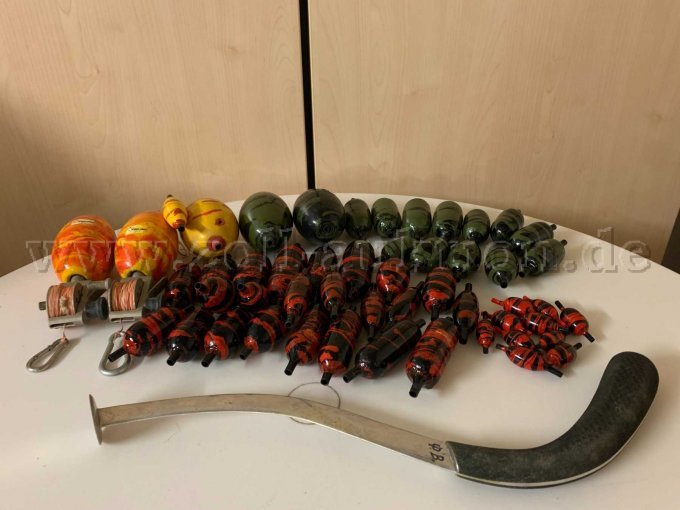 Angelzubehör Teil 1, Schwimmer, Wallerholz