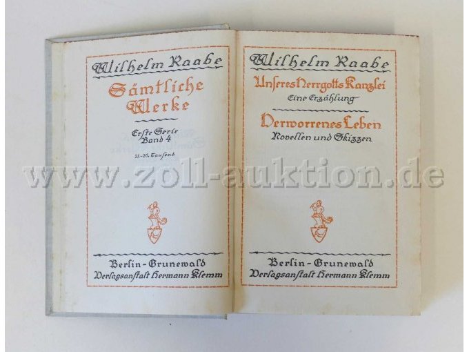 5 Bände - Wilhelm Raabe Sämtliche Werke Erste Serie (Band 2-6) – foto 9 – kavel bij Zoll-Auktion, Dresden