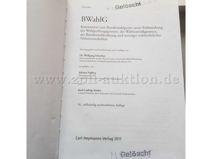 BWahlG - Haupttitelseite