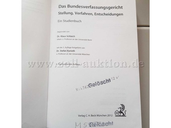Das Bundesverfassungsgericht - Haupttitelseite