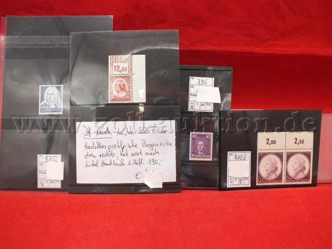 Gesamtansicht der Briefmarken
Michel Katalog Nr. 575 I, Nr. 555, Nr. 395 und Nr. 810 II Gesamtansicht der Briefmarken
Michel Katalog Nr. 575 I, Nr. 555, Nr. 395 und Nr. 810 II