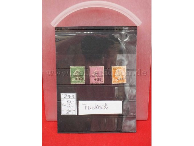 Detailaufnahme der Briefmarken
Michel Nr. 244 - 246