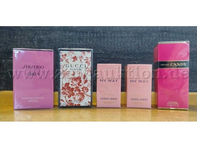 Frauenparfüme, Shiseido, Gucci, 2x Giorgio Armani, Prada Frauenparfüme, Shiseido, Gucci, 2x Giorgio Armani, Prada