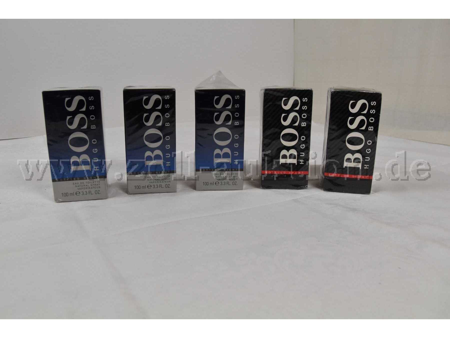 3 Eau de Toilette “Hugo Boss“ Bottled Night  je 100ml und 
2 Eau de Toilette “Hugo Boss“ Bottled Sport  je 100ml