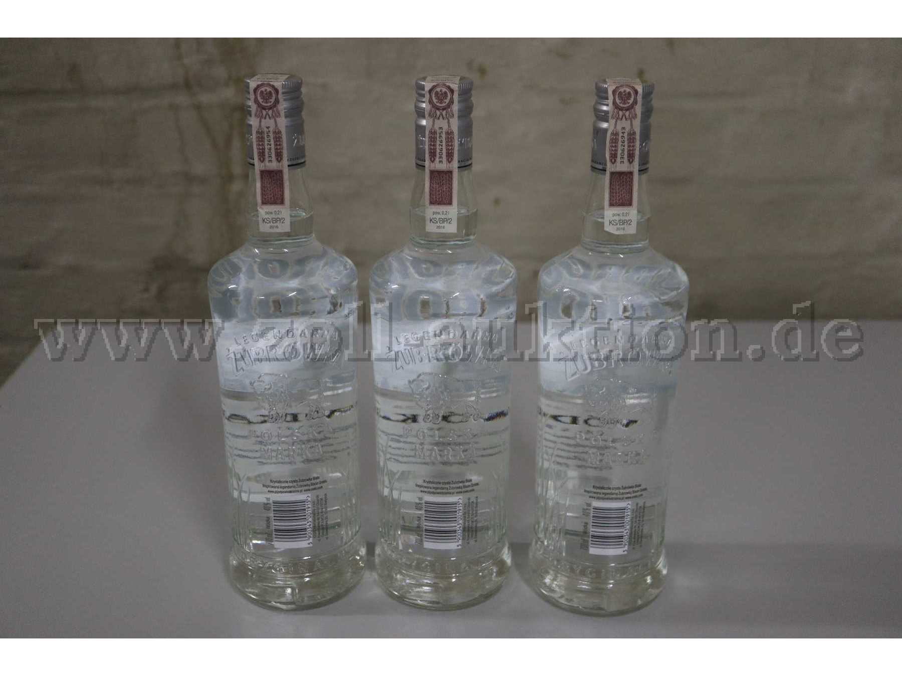 Vodka Zubrowka Biala 40%, á 0,7l Rückansicht