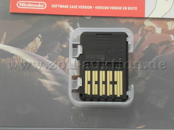 Nintendo Switch Spielkarte Monster Hunter Rise in geöffneter Verkaufsverpackung Rückseite