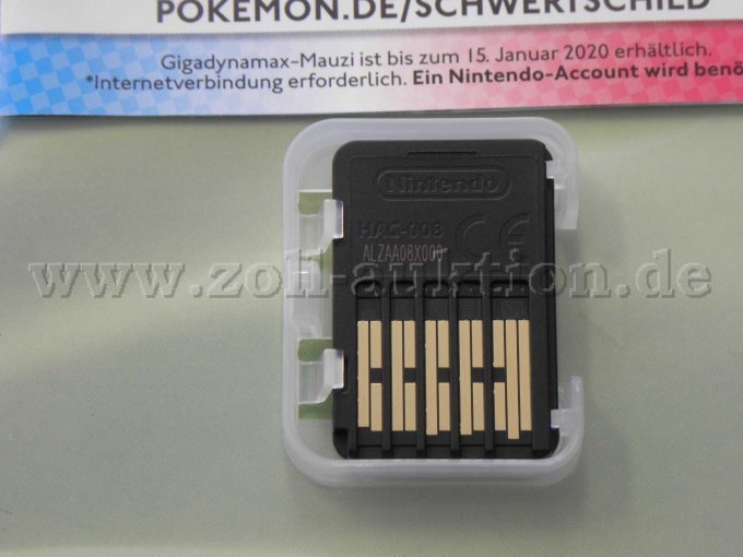 Nintendo Switch Spielkarte Pokemon Schwert in  geöffneter Verkaufsverpackung Rückseite