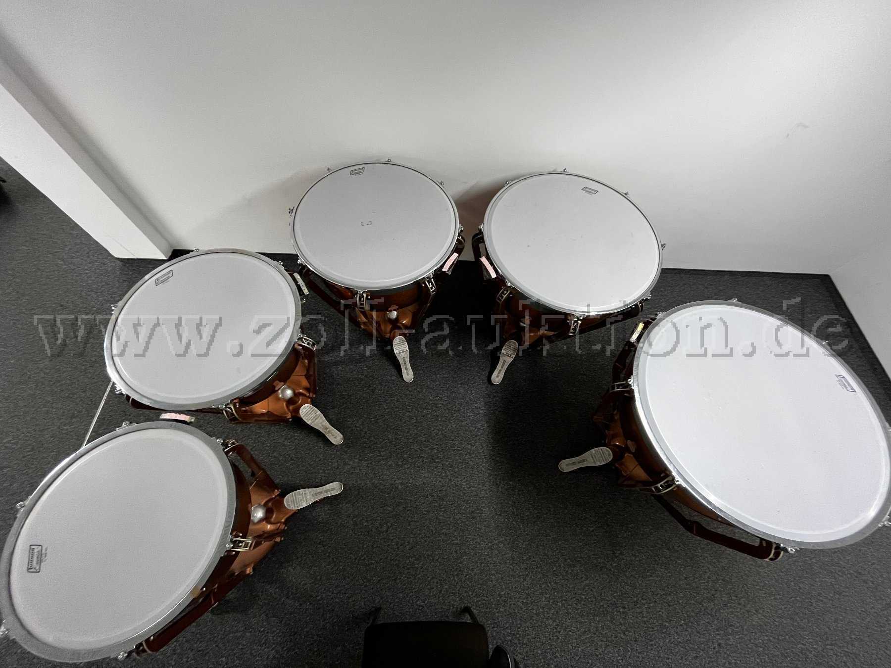 Pauken (5 Stück) Ludwig Professional Symphonic WFL komplette Instrumentenansicht aller 5 Pauken von oben