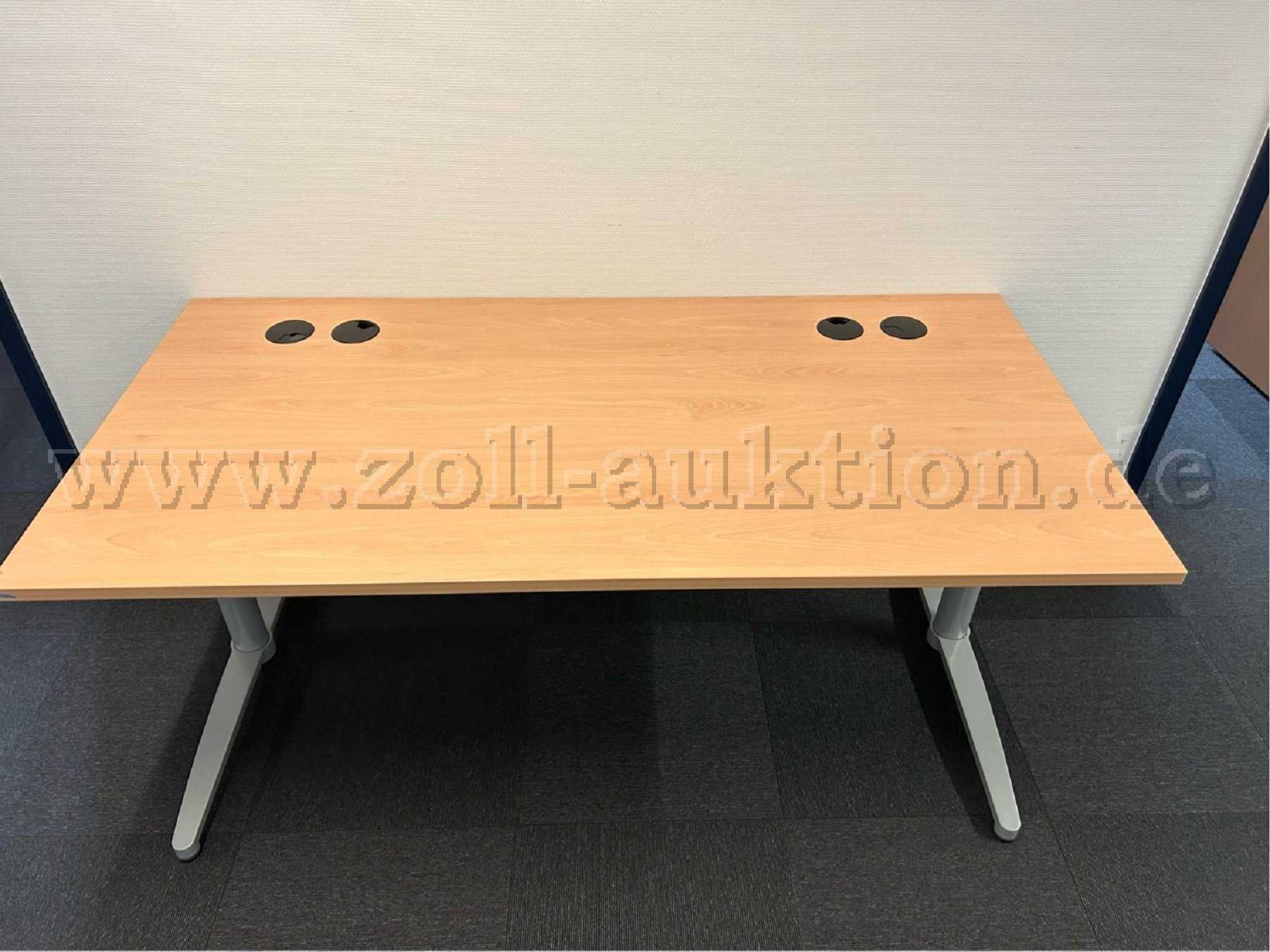 manuell höhenverstellbarer Schreibtisch der Fa. Assmann Drauf-/Frontansicht (Beispielbild)