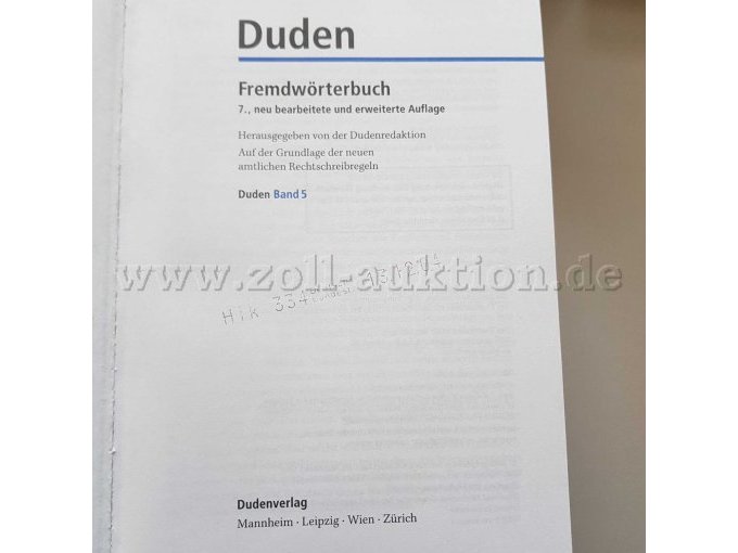 Duden Band 5 Fremdwörterbuch - Haupttitelseite