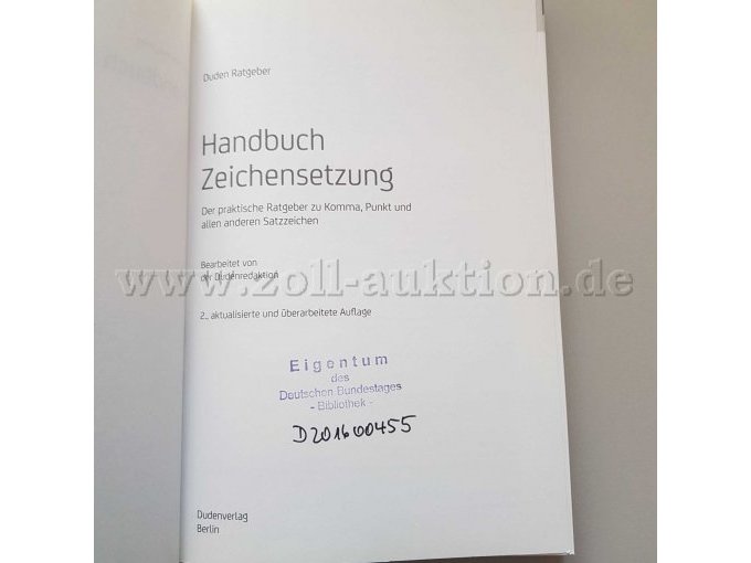 Handbuch Zeichensetzung - Haupttitelseite
