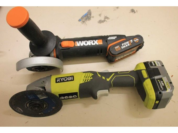 1 Akku-Trennschleifer „Worx“ WX800.9 & 1 Akku-Trennschleifer „Ryobi“ R18AG