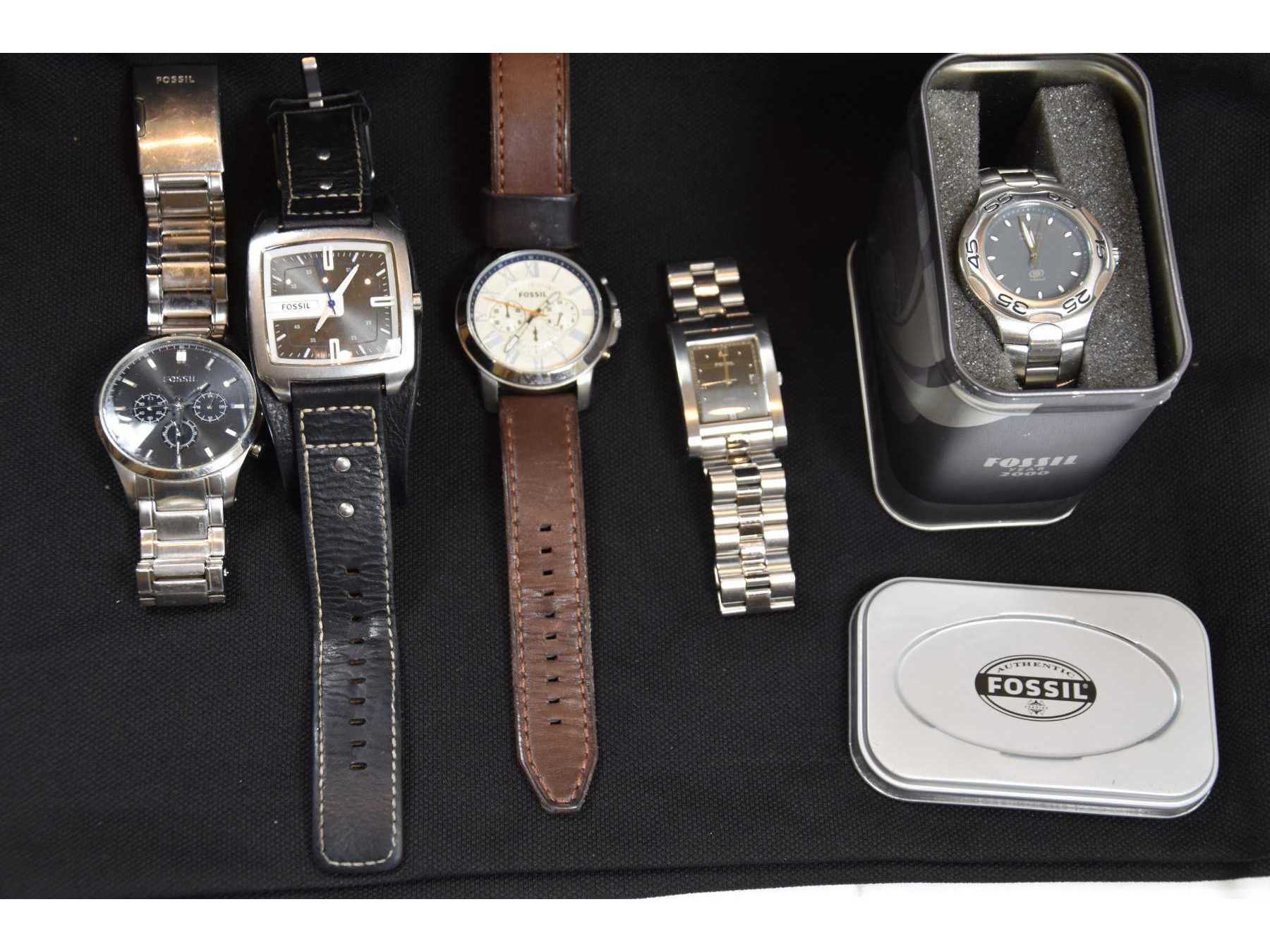 5 gebrauchte Uhren „Fossil“