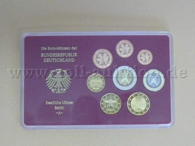 5 x Euro Kursmünzensatz BRD 2004, alle 5 Münzämter -ADFGJ- komplett, Silberglanz – foto 2 – kavel bij Zoll-Auktion, Hof