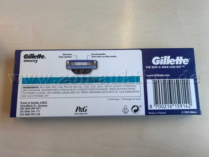 Rückseite der Verpackung